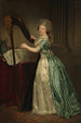 Zelfportret met een harp - Rose-Adélaïde Ducreux — weergave van het kunstwerk