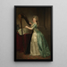 Zelfportret met een harp - Rose-Adélaïde Ducreux — ingelijst kunstwerk aan de muur