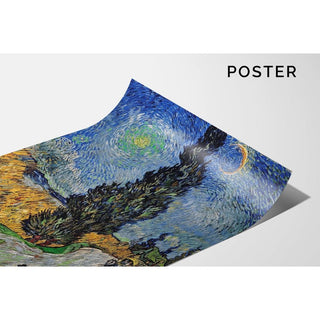 Route avec un cyprès et une étoile - Vincent van Gogh | Reproduction Tableau Décoration murale affiche copie