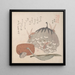 Ruches with wasps and a box with a spoon for honey - Kubo Shunman — framed artwork on a wall