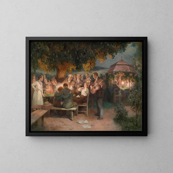 Au Heurigen - Rudolf Alfred Höger — ingelijst kunstwerk aan de muur