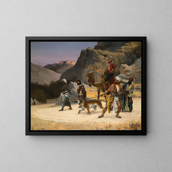 Een gevangen tijger - Rudolf Ernst — ingelijst kunstwerk aan de muur