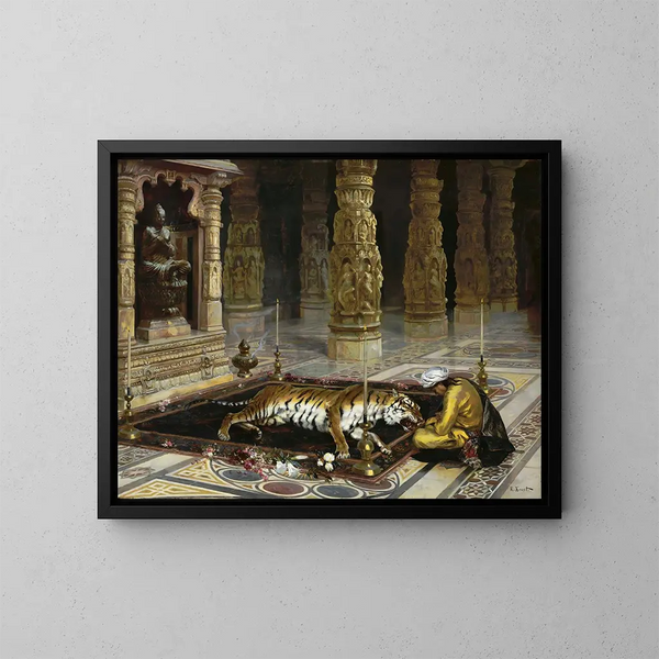 Eer aan de tijger - Rudolf Ernst — ingelijst kunstwerk aan de muur