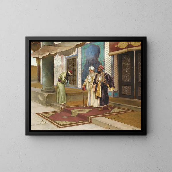 Uitgang van de moskee - Rudolf Ernst — ingelijst kunstwerk aan de muur