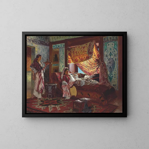 Thee drinken in het harem - Rudolf Ernst — ingelijst kunstwerk aan de muur