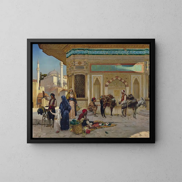 De fontein van Ahmed III in Istanbul - Rudolf Ernst — ingelijst kunstwerk aan de muur