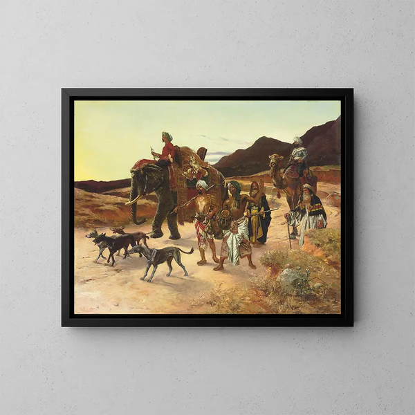 De Jacht op de Tijger - Rudolf Ernst — ingelijst kunstwerk aan de muur