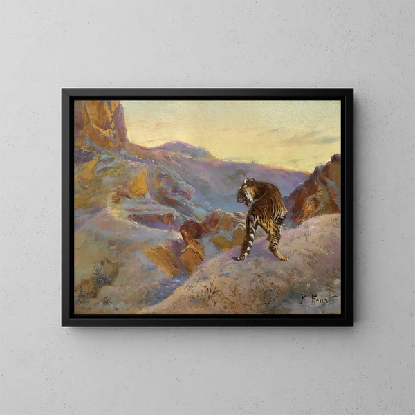 Tijger in de bergen - Rudolf Ernst — ingelijst kunstwerk aan de muur