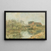 Farm with pond - Rudolf Hückner — framed artwork on a wall