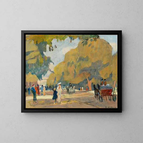 Allée in Hyde Park - Rudolf Hellwag — ingelijst kunstwerk aan de muur