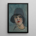 Portret van een dame met hoed - Rudolf Kremlička — ingelijst kunstwerk aan de muur
