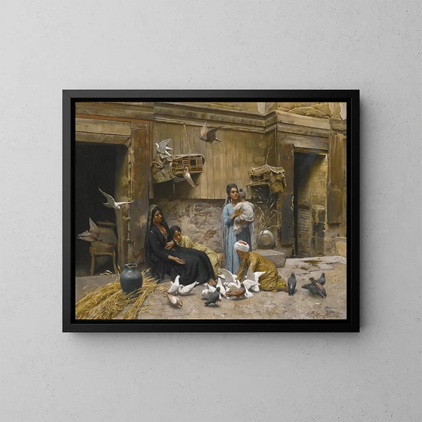 Een Egyptisch Binnenhof - Rudolf Swoboda — ingelijst kunstwerk aan de muur