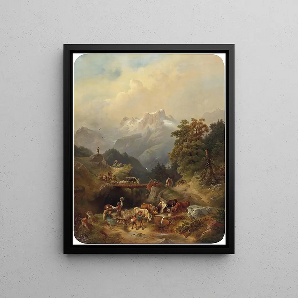 Rudolf Swoboda - Almabtrieb im Hochgebirge.webp