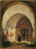 van het portaal van de abdijkerk van Nonnberg in Salzburg - Rudolf von Alt — weergave van het kunstwerk
