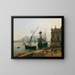 De haven van Napels met de Vesuvius - Rudolf von Alt — ingelijst kunstwerk aan de muur