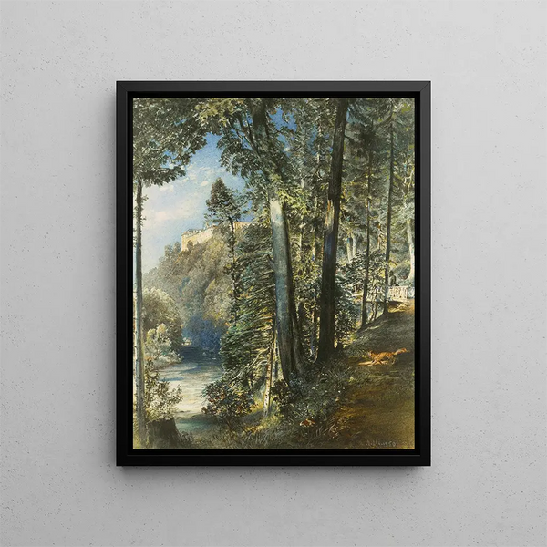 Château Grätz Bei Troppau Château de Hradec Moravie - Rudolf von Alt — ingelijst kunstwerk aan de muur