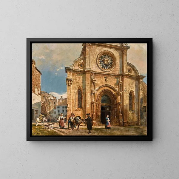 De kathedraal van Sint-Jacobus in Šibenik - Rudolf von Alt — ingelijst kunstwerk aan de muur