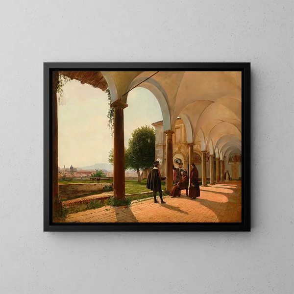 De dood van Torquato Tasso in Sant'Onofrio aan het Gianicolo, Rome - Rudolf von Alt — ingelijst kunstwerk aan de muur