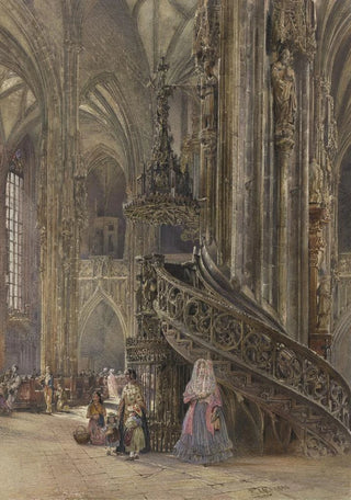 Rudolf von Alt - The Interior of the Cathedral of Saint Stephen at Vienna.webp