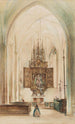 L'altarpiece marial dans l'église de Hallstatt - Rudolf von Alt — weergave van het kunstwerk