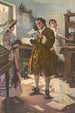 Benjamin Franklin drukker Philadelphia - S.M. Arthurs — weergave van het kunstwerk