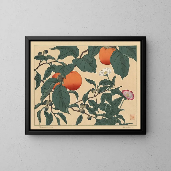Kaki - Sakai Hōitsu — ingelijst kunstwerk aan de muur