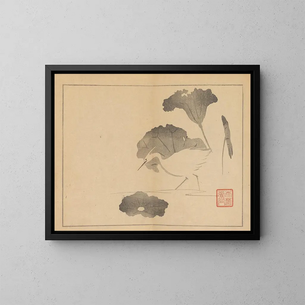 Sakai Hoitsu, bloemen- en vogelschilderij 09 - Sakai Hōitsu — ingelijst kunstwerk aan de muur