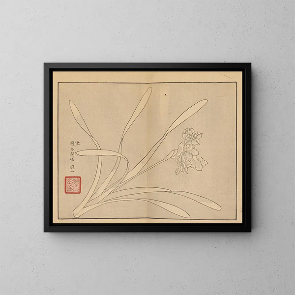 Sakai Hoitsu, bloemen- en vogelschilderij, Pl10 - Sakai Hōitsu — ingelijst kunstwerk aan de muur