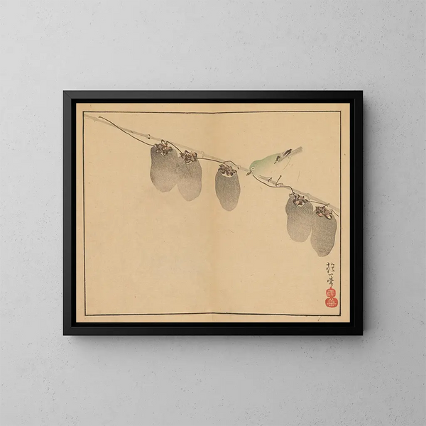 Sakai Hoitsu, bloemen- en vogelschilderij, Pl. 13 - Sakai Hōitsu — ingelijst kunstwerk aan de muur