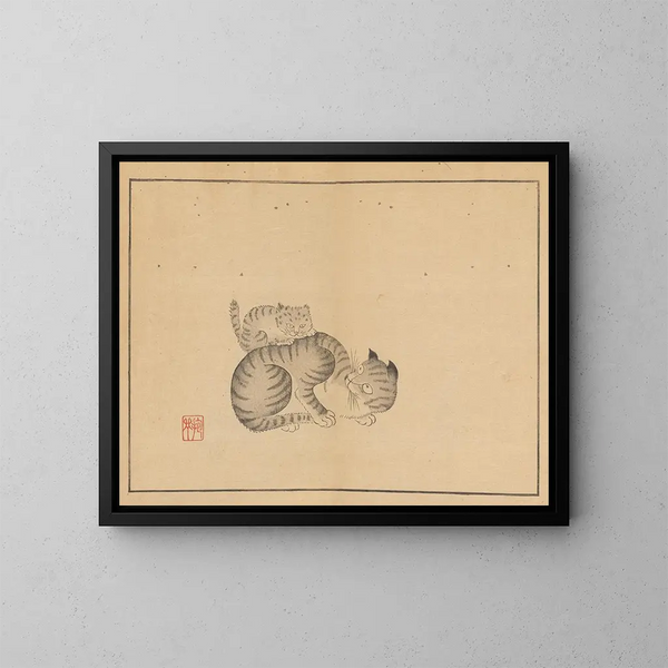 Sakai Hoitsu, bloemen- en vogelschilderij, Pl21 - Sakai Hōitsu — ingelijst kunstwerk aan de muur