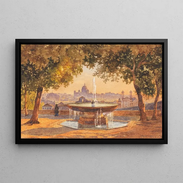 Salomon Corrodi - Blick ber Rom vom Brunnen der Villa Medici.webp