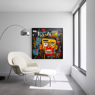 Tableau Street Art - Masque Jaune