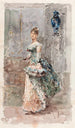 Dame en robe de cérémonie - Salvador Sánchez Barbudo — weergave van het kunstwerk
