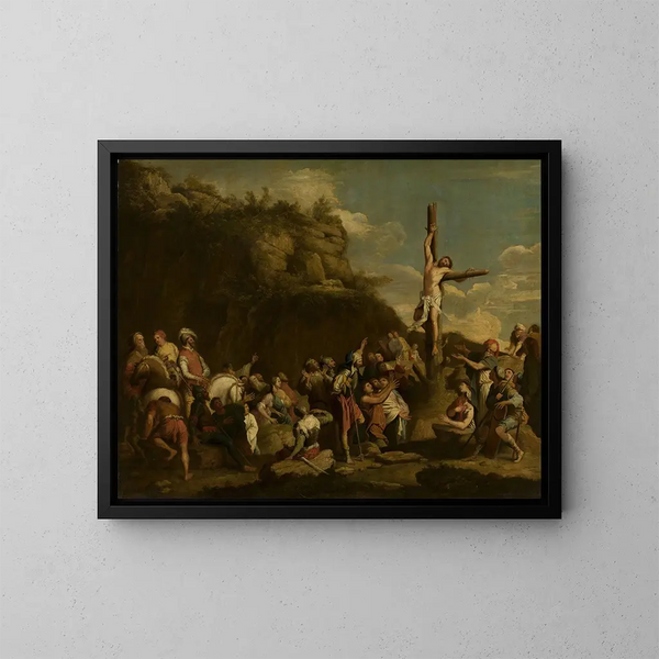 Kruisiging van Polyclète - Salvator Rosa — ingelijst kunstwerk aan de muur