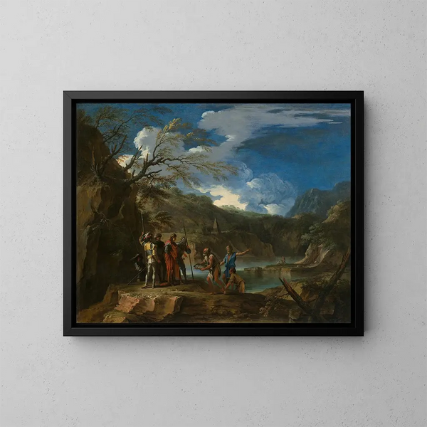 Polycrate en de visser - Salvator Rosa — ingelijst kunstwerk aan de muur