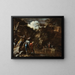 scène uit de Griekse geschiedenis: Thales laat de rivier stromen aan beide zijden van het Lydische leger - Salvator Rosa — ingelijst kunstwerk aan de muur