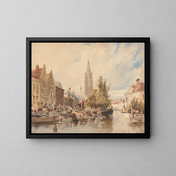 Kerk Notre-Dame de Brugge - Samuel Austin — ingelijst kunstwerk aan de muur