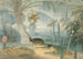 Landschapskunstdruk van Ceylan met blaffende hert, jong en paar paradijsvliegen - Samuel Daniell — weergave van het kunstwerk