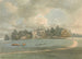 Een landhuis met personages op de oprit - Samuel Davis — weergave van het kunstwerk