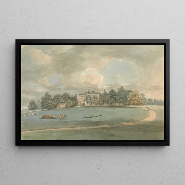 Samuel Davis - A Country House with Figures on the Drive.webp