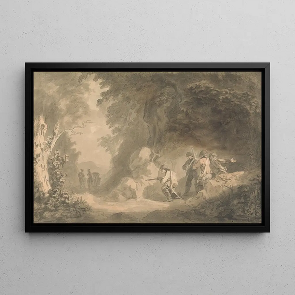 Samuel Davis - Continental Scene Brigands in Ambush Awaiting a Coach.webp