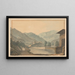 Landschap met Gebouwen en Rivier - Samuel Davis — ingelijst kunstwerk aan de muur