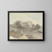 Rivierscène met gebouwen - Samuel Davis — ingelijst kunstwerk aan de muur