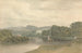 Rivierscène met een ongedefinieerd landhuis - Samuel Davis — weergave van het kunstwerk