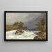 Rivierlandschap met huis - Samuel H Owen — ingelijst kunstwerk aan de muur