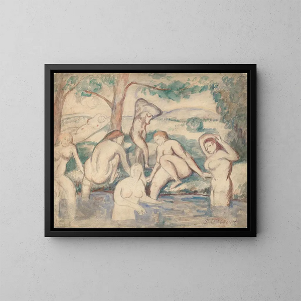 Baigneurs - Samuel Halpert — ingelijst kunstwerk aan de muur