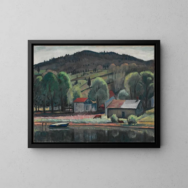 Eddyville - Samuel Halpert — ingelijst kunstwerk aan de muur