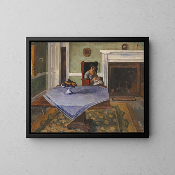 Binnenhuis boerderij - Samuel Halpert — ingelijst kunstwerk aan de muur