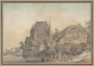 Samuel Hieronymus Grimm - View of a Village alongside a River.webp
