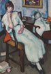 Jonge vrouw in wit - Samuel John Peploe — weergave van het kunstwerk